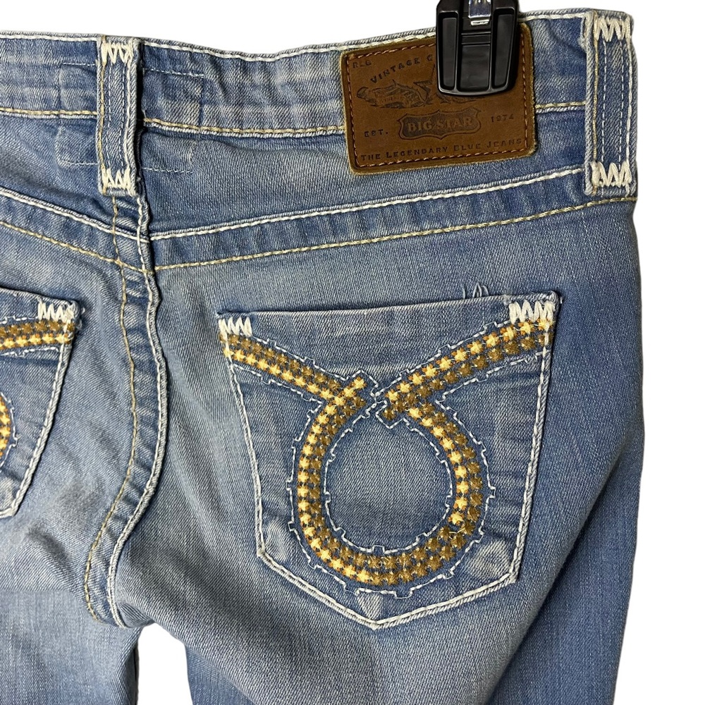 Big Star Jeans Women’s 28x26 Blue Remy Cutoff Stretch Denim Embellished Low Rise - Picture 7 of 10